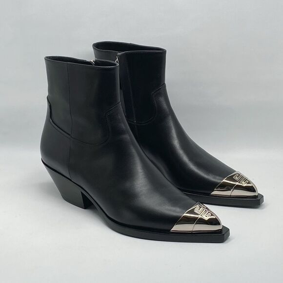 Givenchy Calfskin 4G Metal-Toe Western Booties size 38 - Picture 1 of 16
